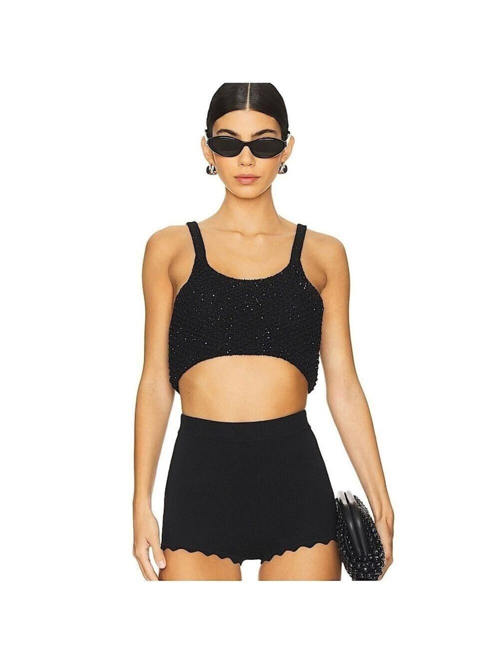 Asta Resort Grace Sequined Crop Top